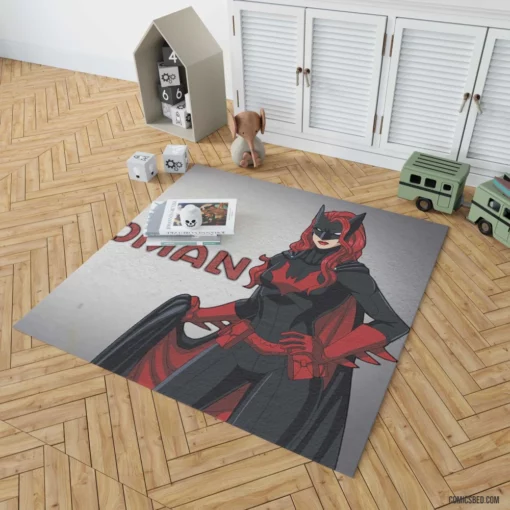 Batwoman Gotham Crimson Guardian Comic Rug 1