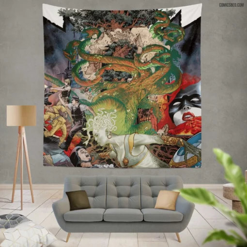 Batwoman vs. Medusa Clash of Icons Comic Wall Tapestry