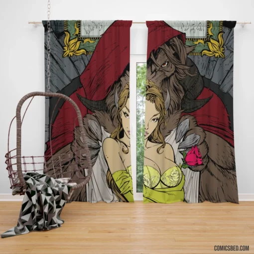 Beauty and the Beast Enchanted Love Comic Curtain