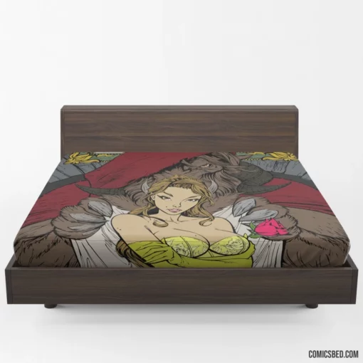 Beauty and the Beast Enchanted Love Comic Fitted Sheet