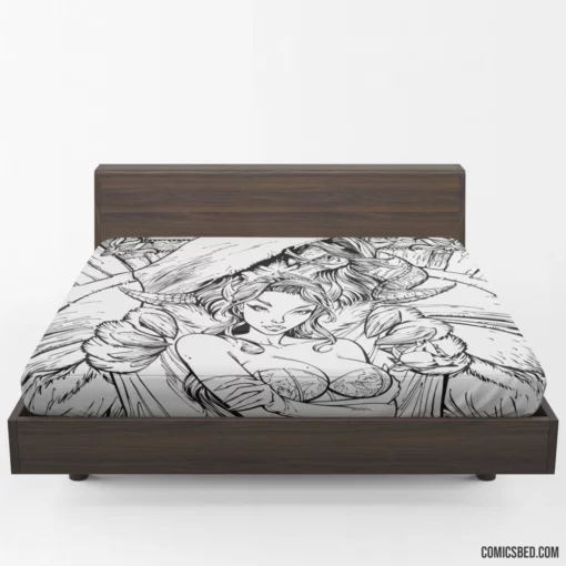 Beauty and the Beast Fairytale Love Comic Fitted Sheet