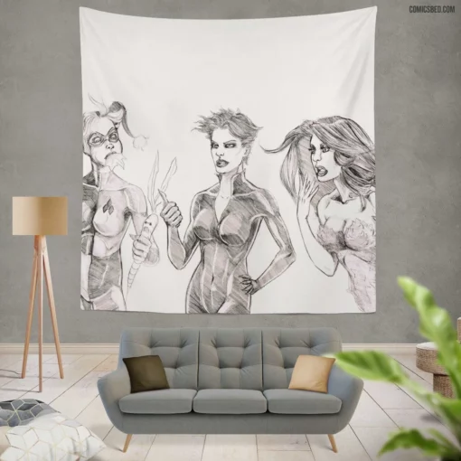 Birds Of Prey Femme Fatales Comic Wall Tapestry