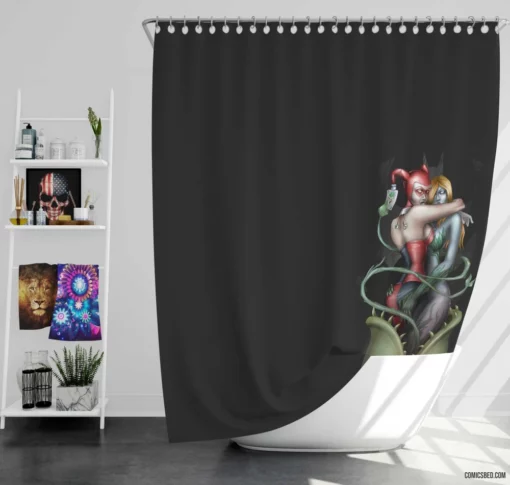 Birds of Prey Harley and Ivy Mischief Comic Shower Curtain