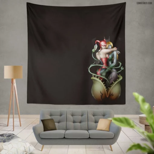 Birds of Prey Harley and Ivy Mischief Comic Wall Tapestry