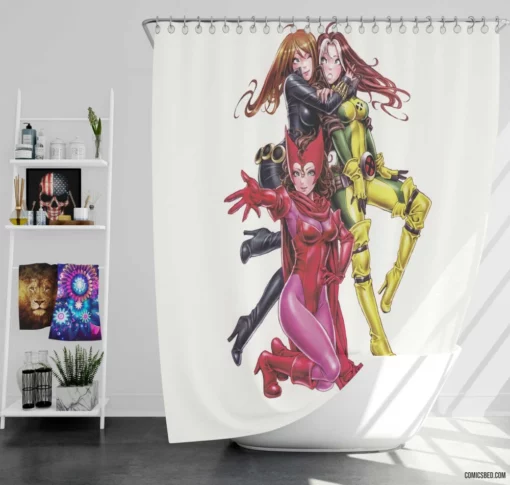 Birds of Prey Marvel & DC Heroines Unite Comic Shower Curtain