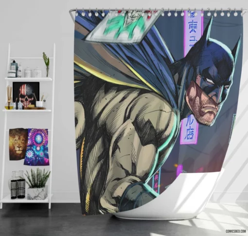 Bizarro Batman Imperfect Dark Knight Comic Shower Curtain