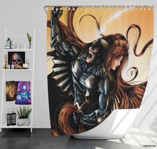 Black Bolt Inhuman King Comic Shower Curtain