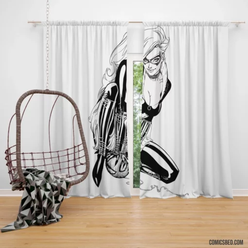 Black Cat Marvel Felonious Feline Comic Curtain