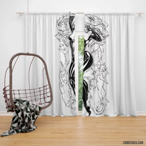 Black Cat Marvel Stealthy Feline Comic Curtain