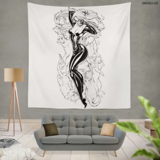 Black Cat Marvel Stealthy Feline Comic Wall Tapestry