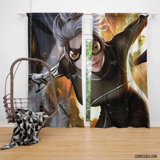 Black Cat Spider-Man Feline Felon Comic Curtain