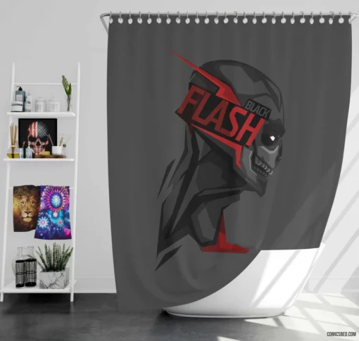 Black Flash Speedster of Death Comic Shower Curtain