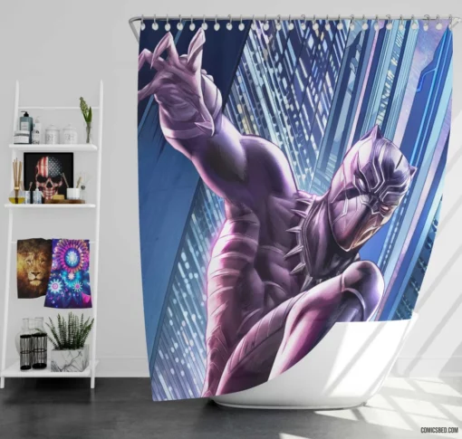 Black Panther Chronicles Marvel Legend Comic Shower Curtain