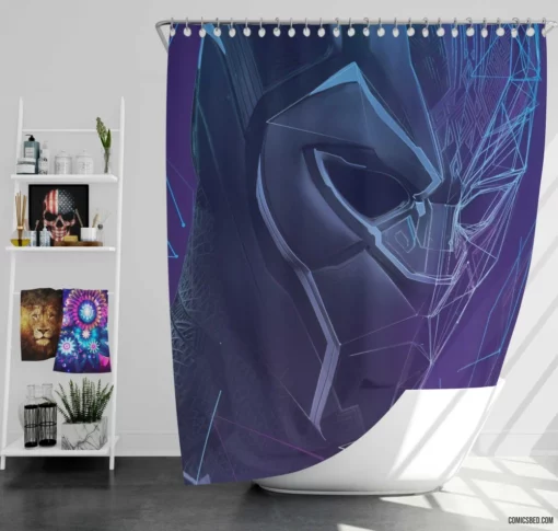 Black Panther Marvel Regal Ruler Comic Shower Curtain