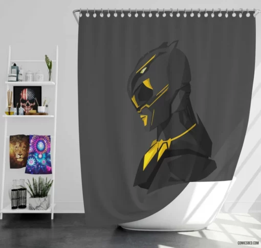 Black Panther Wakandan Avenger Comic Shower Curtain