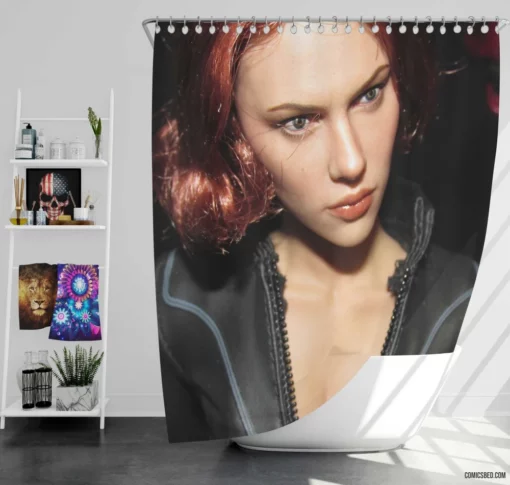 Black Widow Covert Avenger Comic Shower Curtain