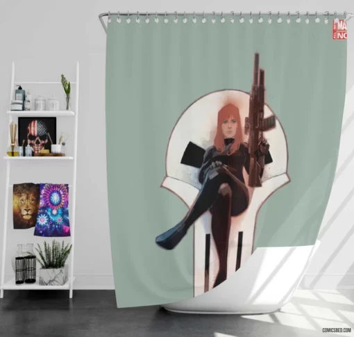 Black Widow Espionage Expert Comic Shower Curtain