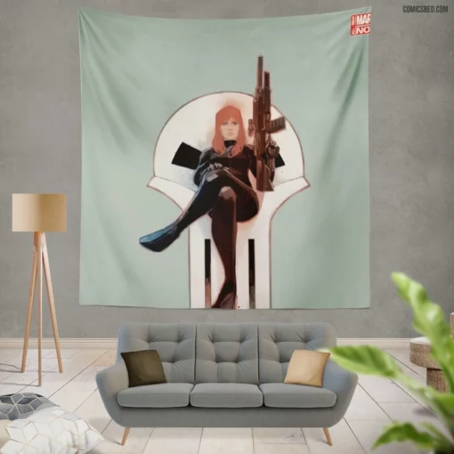 Black Widow Espionage Expert Comic Wall Tapestry