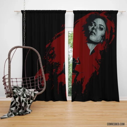 Black Widow Espionage Hero Comic Curtain