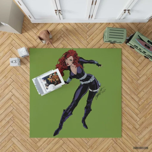 Black Widow Lethal Spy Comic Rug