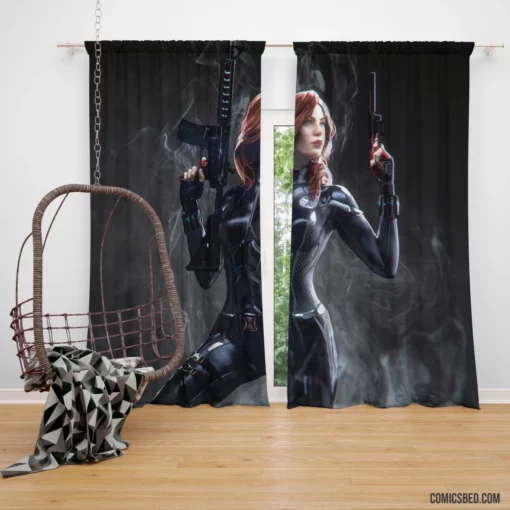 Black Widow Marvel Espionage Expert Comic Curtain