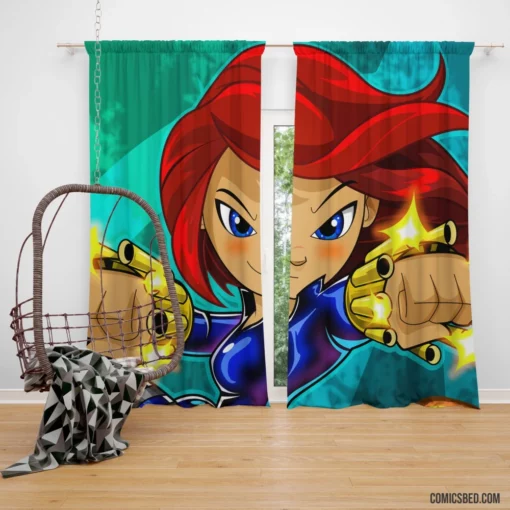 Black Widow Marvel Femme Fatale Comic Curtain