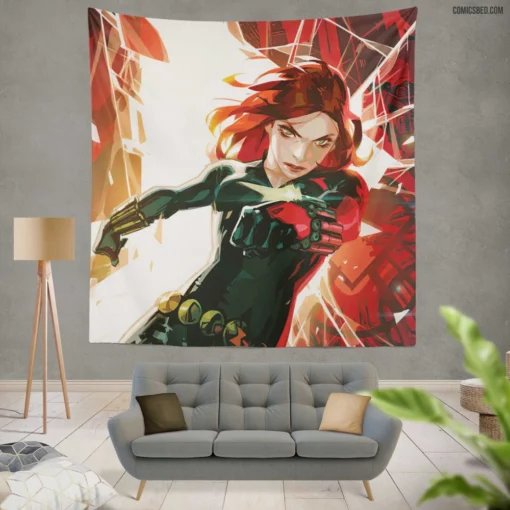 Black Widow Marvel S.H.I.E.L.D. Spy Comic Wall Tapestry