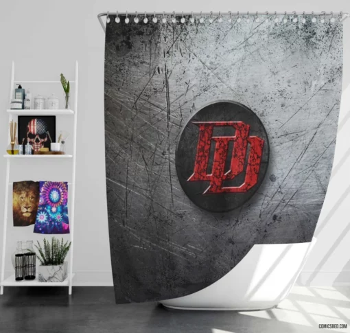 Blind Vigilante Marvel Daredevil Series Comic Shower Curtain