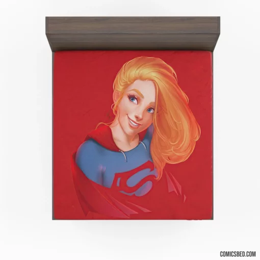 Blonde-Haired Heroine Supergirl DC Chronicles Comic Fitted Sheet 1