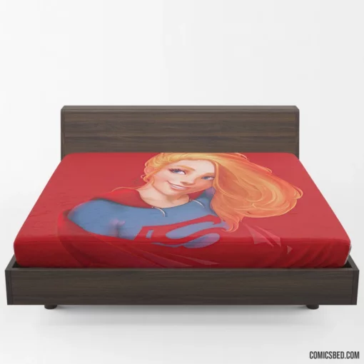 Blonde-Haired Heroine Supergirl DC Chronicles Comic Fitted Sheet