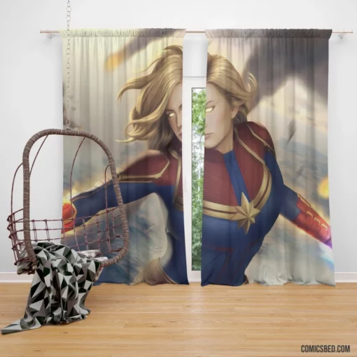 Blonde Marvel Might Captain Marvel Quest Comic Curtain