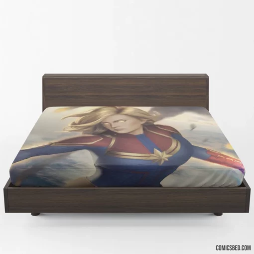 Blonde Marvel Might Captain Marvel Quest Comic Fitted Sheet