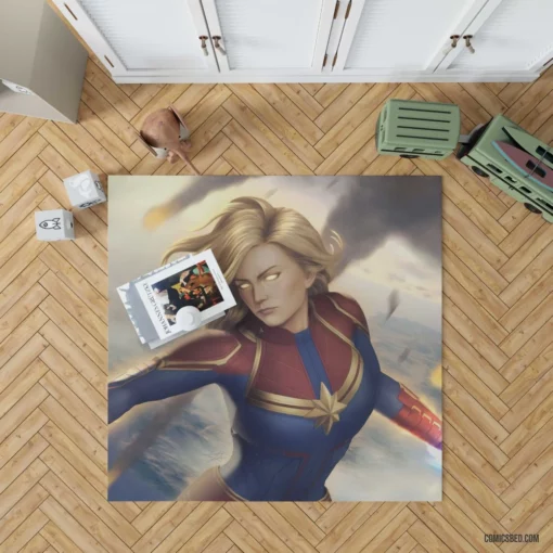 Blonde Marvel Might Captain Marvel Quest Comic Rug