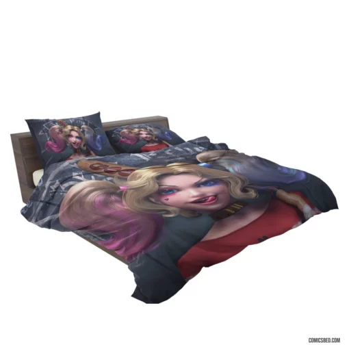 Blonde Twintailed Jester DC Harley Quinn Comic Bedding Set 2