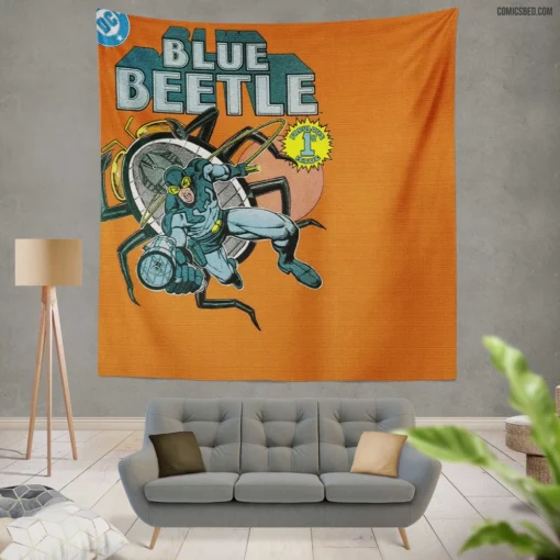 Blue Beetle DC Scarab Hero Comic Wall Tapestry