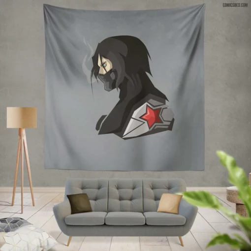 Bucky Barnes Winter Soldier Exploits Comic Wall Tapestry