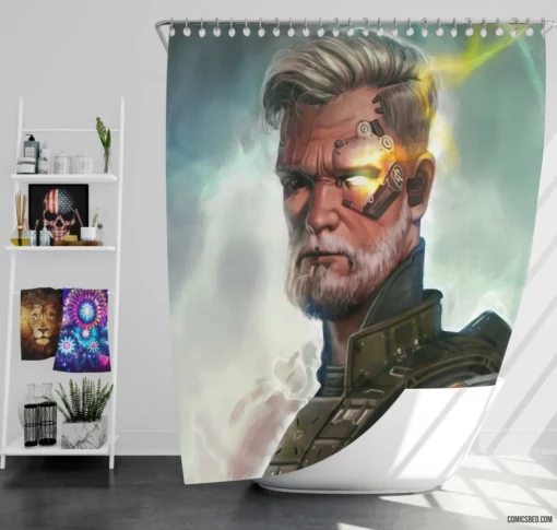 Cable Marvel Comics Telekinetic Hero Shower Curtain