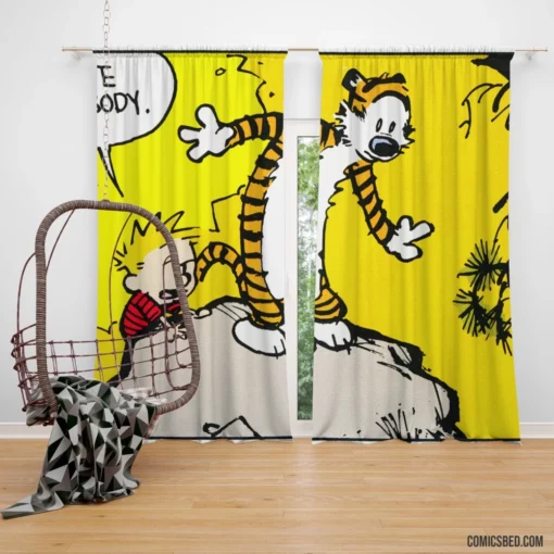 Calvin & Hobbes Cartoon Fun Comic Curtain