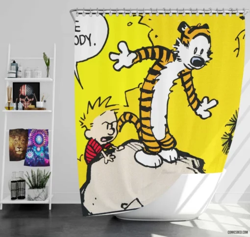 Calvin & Hobbes Cartoon Fun Comic Shower Curtain