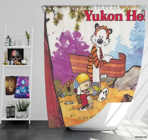 Calvin & Hobbes Comic Duo Shower Curtain