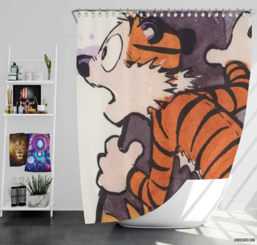 Calvin & Hobbes Dynamic Duo Comics Shower Curtain