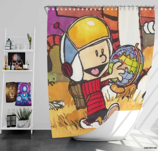 Calvin & Hobbes Playful Duo Comic Shower Curtain