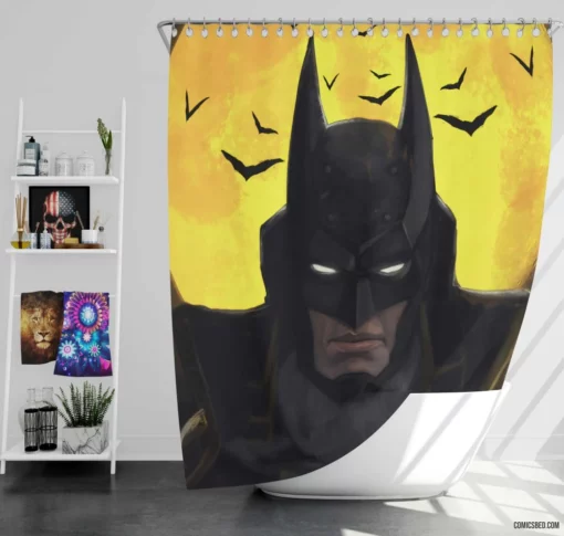 Caped Crusader Batman Chronicle Comic Shower Curtain