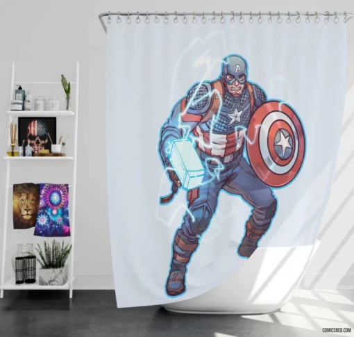 Captain America Chronicles Marvel Icon Comic Shower Curtain