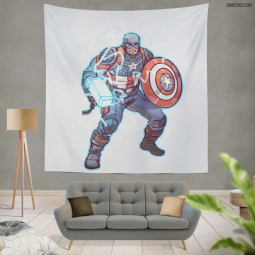 Captain America Chronicles Marvel Icon Comic Wall Tapestry