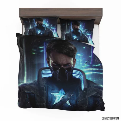 Captain America Cyberpunk Marvel Hero Comic Bedding Set 1