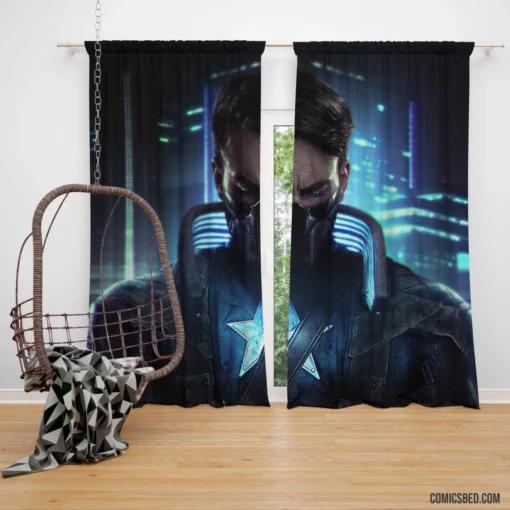 Captain America Cyberpunk Marvel Hero Comic Curtain