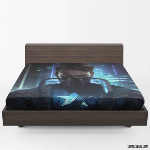 Captain America Cyberpunk Marvel Hero Comic Fitted Sheet