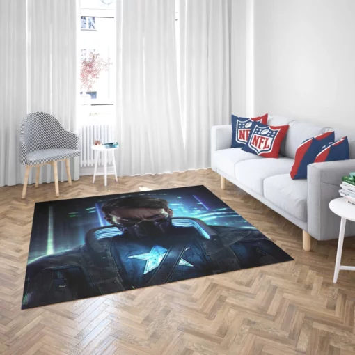 Captain America Cyberpunk Marvel Hero Comic Rug 2