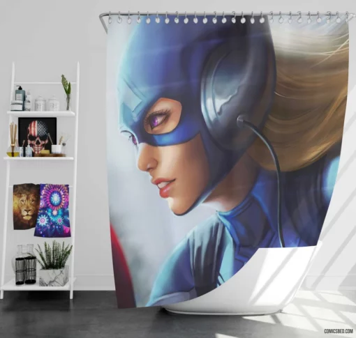 Captain America Genderbend Heroic Twist Comic Shower Curtain